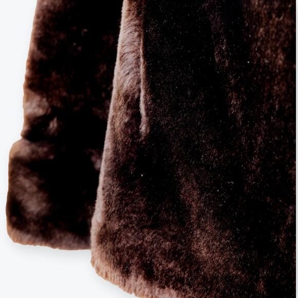 Vintage Scarbrough 50s Chocolate Brown Faux Fur XL - Picture 5 of 9